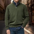 thumbnail image 1 of Migroa Mens Solid Color Half Zip Sweatshirt, Stand Collar Hoodless Top Sport Casual Shirt Long Sleeve, 1 of 4