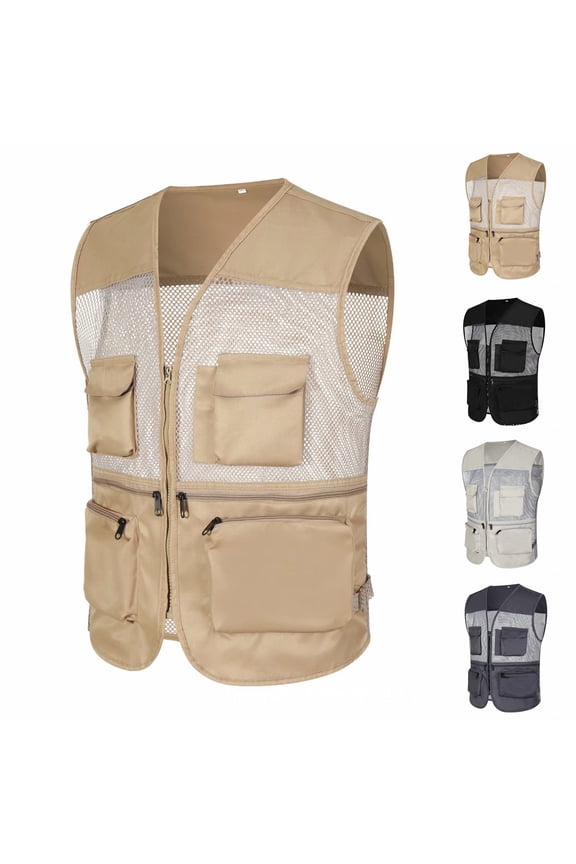 Mesh Breathable Fishing Vest, Multi-Pockets Photography Travel Hiking Waistcoat Jacket for Adults And Youth Black 2Xl