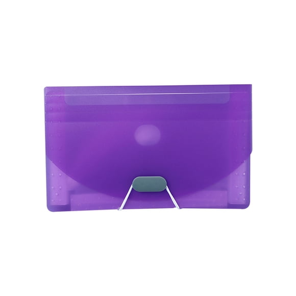Migroa Mini Expanding File Folder with Pockets, Desktop Accordion Organizer for Paper Documents Receipts, Portable File Storage for Home Office and School Purple