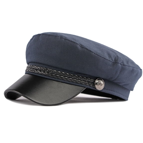 Migroa Newsboy Cap for Women Casual Beret Hat Fiddler Caps Fisherman Flat Hats Peaked Beret Visor Paperboy Painter Hat Stylish Biker Hat Baker Boy Hat Navy A