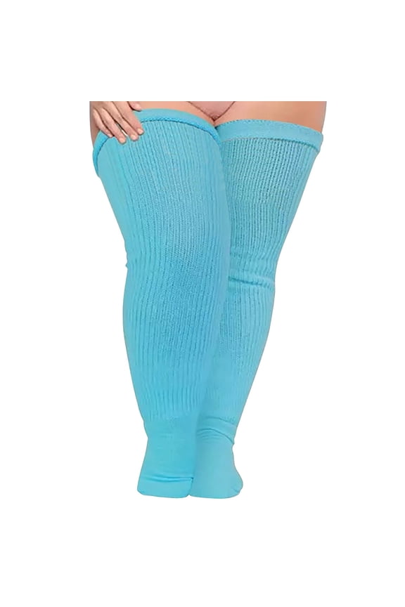 Plus Size Thigh High Socks for Thick Thighs Women Over Knee Long Boot Stockings Knee High Tube Socks Extra Long Widened Extra Long Thick Knit Grey A