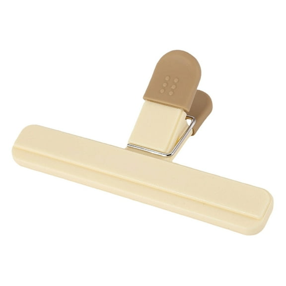Migroa Sealing Clip for Snacks and Food Storage, Strong Spring Tension Bag Clamp to Keep Fresh, Airtight Design for Chips, Pet Food, and Dry Goods, Easy to Use and Reusable Beige1