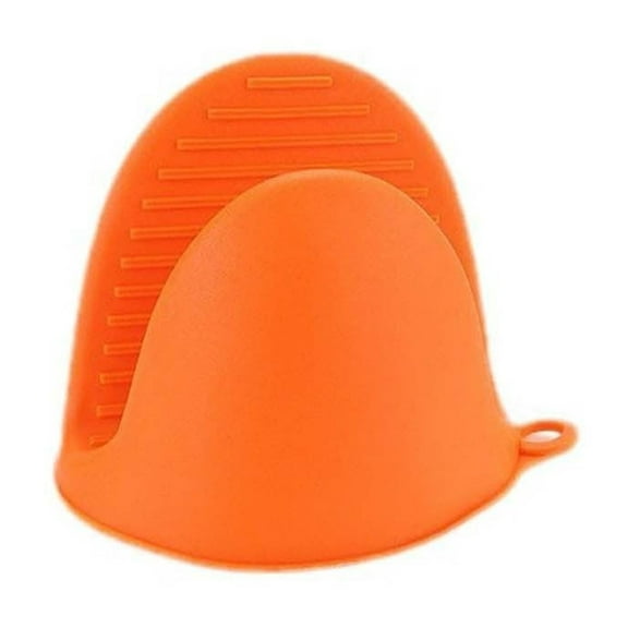 Migroa Silicone Oven Gloves Heat Resistant, Mini Cooking Mitts Pot Holder for Kitchen, Baking, Grilling, Easy to Clean and Store Orange