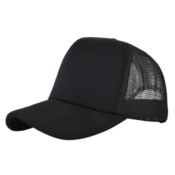 Migroa Trucker Hat Baseball Cap Women Men Unstructured Dad Hat Blank Adjustable Snapback Mesh Back Baseball Cap Lightweight Snapback Hats for MenBlackOne Size