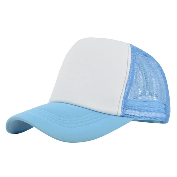 Migroa Trucker Hat Baseball Cap Women Men Unstructured Dad Hat Blank Adjustable Snapback Mesh Back Baseball Cap Lightweight Snapback Hats for MenSky BlueOne Size