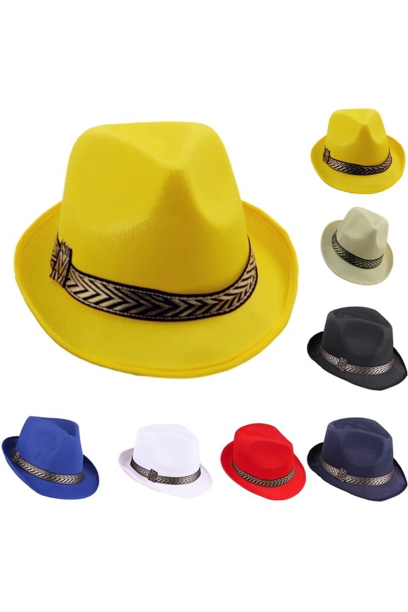 Unisex Fedora Hat Casual Short Brim Structured Panama Style Cap Lightweight Daily Head Decoration for Men Women Gathering Outdoor Daily Matching Red One Size