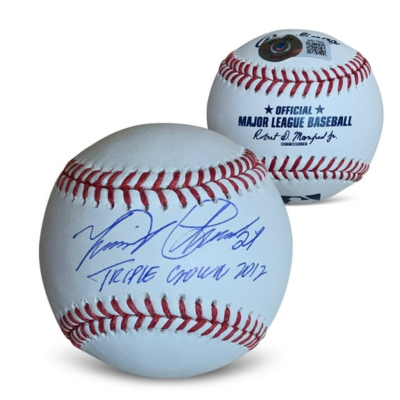 Miguel Cabrera Autographed Triple Crown 2012 Signed Baseball Beckett COA With UV Display Case