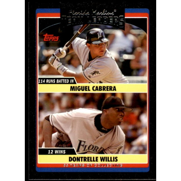 Miguel Cabrera/Dontrelle Willis Card 2006 Topps Update Black #UH293