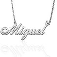 thumbnail image 1 of Miguel Custom Name Necklace Customized Personalized Plated Name Necklace for Mother Daughter Friendship Women Valentine's Day Christmas Birthday New Year Silver, 1 of 7