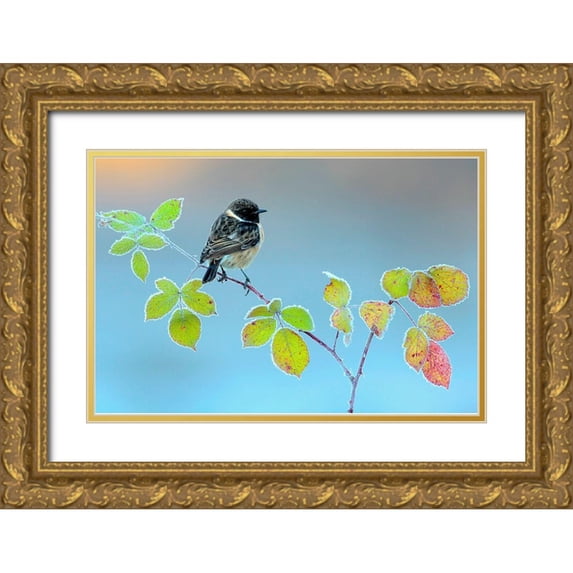 Miguel Dominguez, Andres 14x11 Gold Ornate Wood Framed with Double Matting Museum Art Print Titled - Winter Day