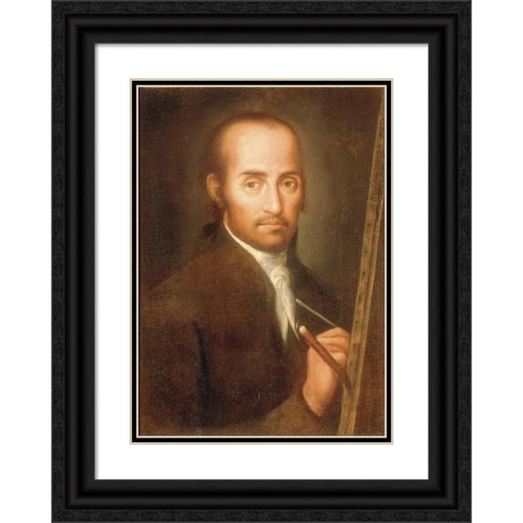 Miguel Rudecindo Contreras 18x24 Black Ornate Framed Double Matted Museum Art Print Titled: Portrait of Jose De Ibarra