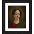 thumbnail image 1 of Mihael Stroj 12x14 Black Ornate Wood Framed Double Matted Museum Art Print Titled: Portrait of the Madonna, 1 of 5