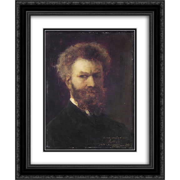 Mihaly Munkacsy 2x Matted 20x24 Black Ornate Framed Art Print 'Self-Portrait II'