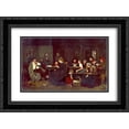 thumbnail image 1 of Mihaly Munkacsy 2x Matted 24x20 Black Ornate Framed Art Print 'Making Lint', 1 of 2