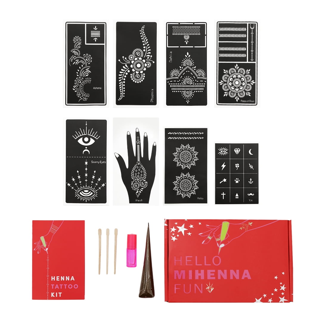 10 Pack Variety Henna Stencil Kit
