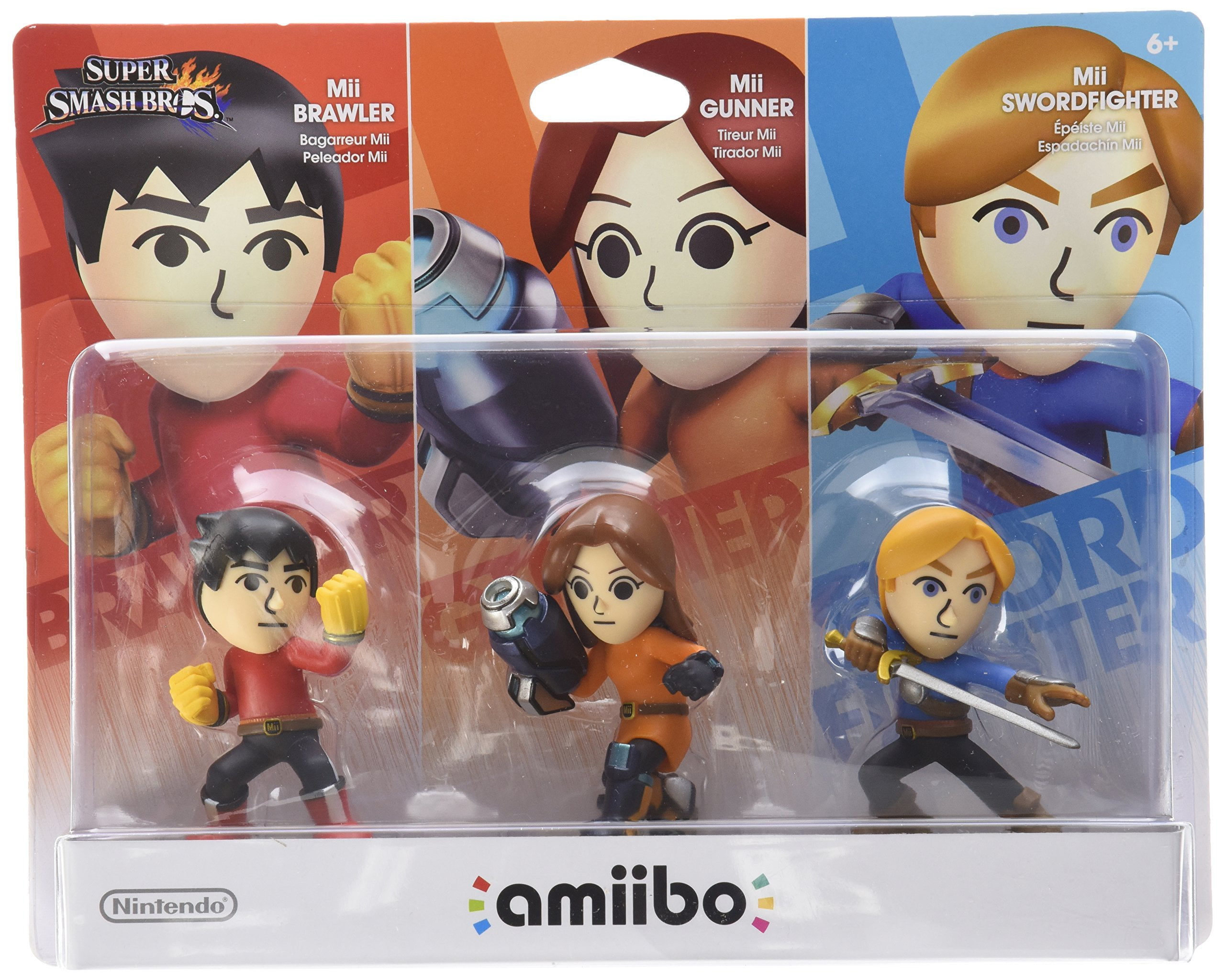 Mii Fighters Mini Figure 3-Pack Mii Brawler, Gunner & Swordfighter