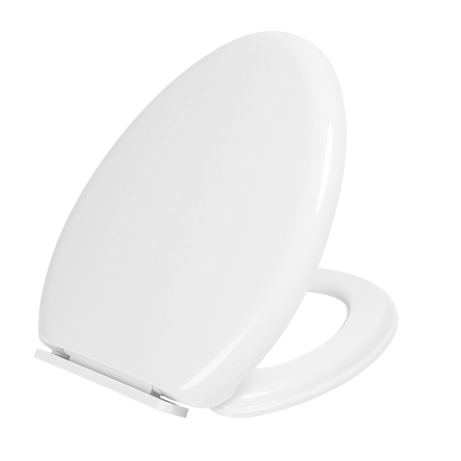 Miibox Removable Elongated Bowl White Toilet Seat, with Nonslip Grip