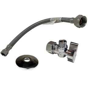 Miiflex 4AQP12B, Silver Stainless Steel 1/2 in Angle Shut Off Valve