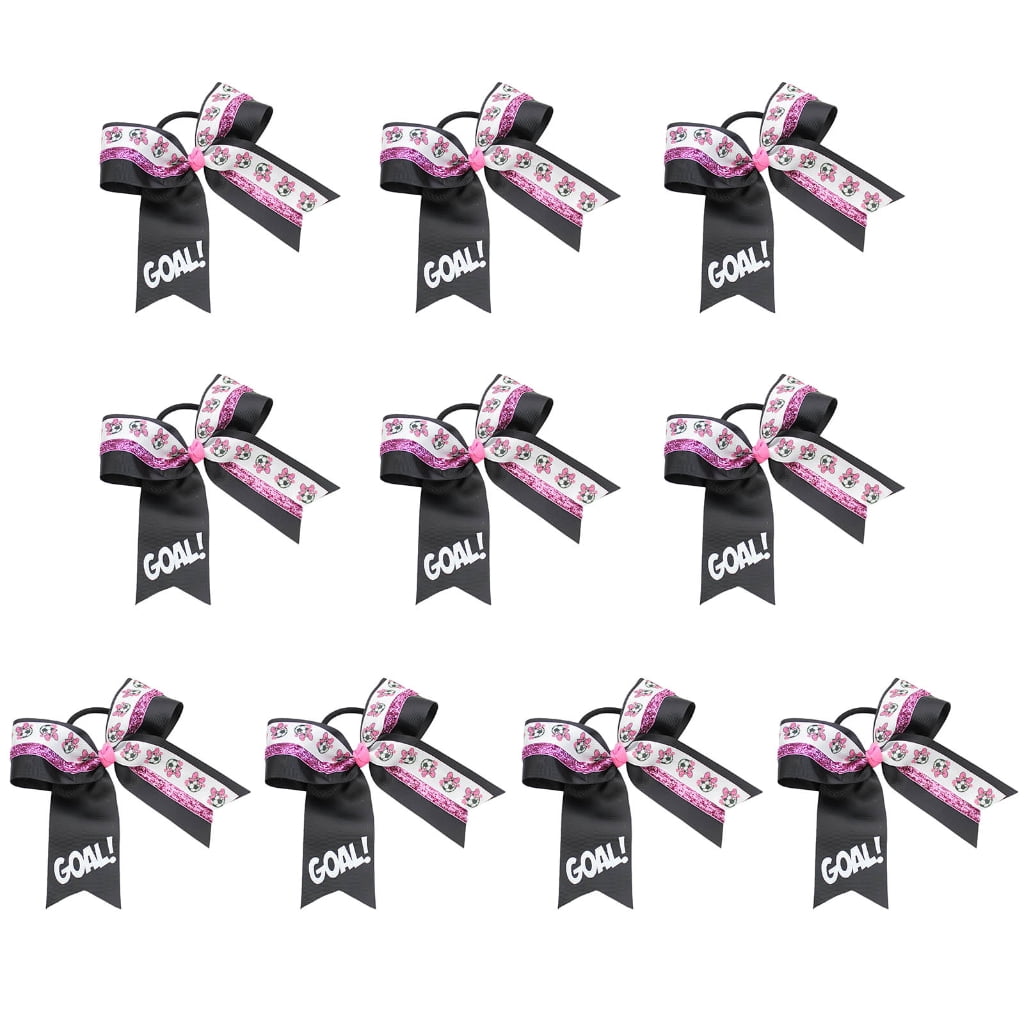 Miiottaa 10PCS Sport Fabric Hair Bowknots Supporter Hair Decorations Designed For Soccer Enthusiasts And Party Styling