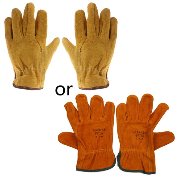 Miiottaa 1Pair Cowhide Safety Protective Gloves Welding Welder Work Repair Wear-Resistant