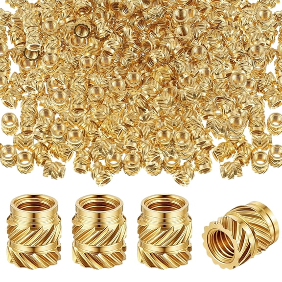 Miiottaa 200Pcs Threaded Inserts 3mm Female Thread Metric Knurled 3D Printing Heat Nut Assortment Kits Metal Heat Seat Inserts