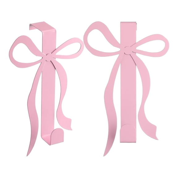 Miiottaa 2pcs Bowknot Pattern Hooks For Hanging Bags And Coats Metal Strong Door Hanger