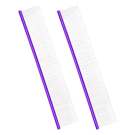 Miiottaa 2pcs Durablity Skidproof Handle Dogs Open Knot Comb Tangles Hair Removers Comb