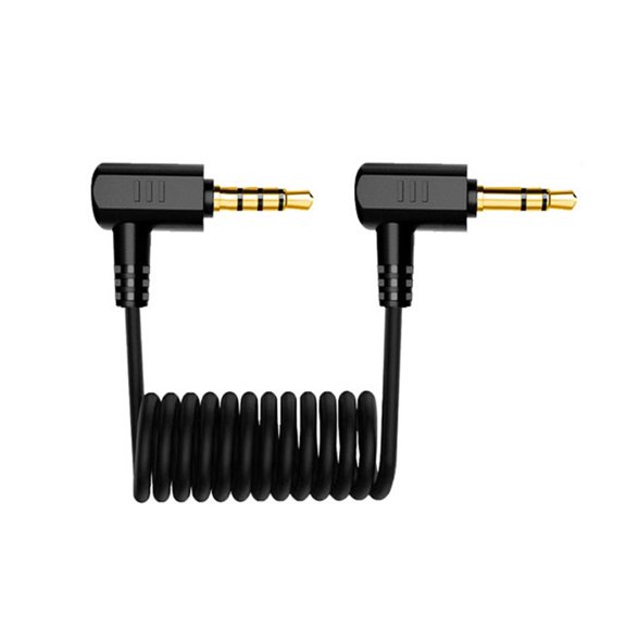 Miiottaa 3.5mm Wireless Recording Connection Cable with Coiled Cable Body for Vlog Studio