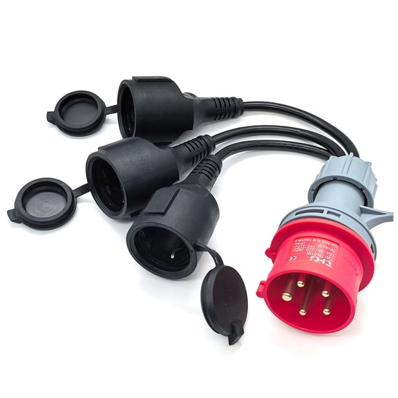 Miiottaa 35Cm 5 Pin Industrial Extension Cord CEE Plug Waterproof Design Power Supply Cable for Camping and Garden Lights