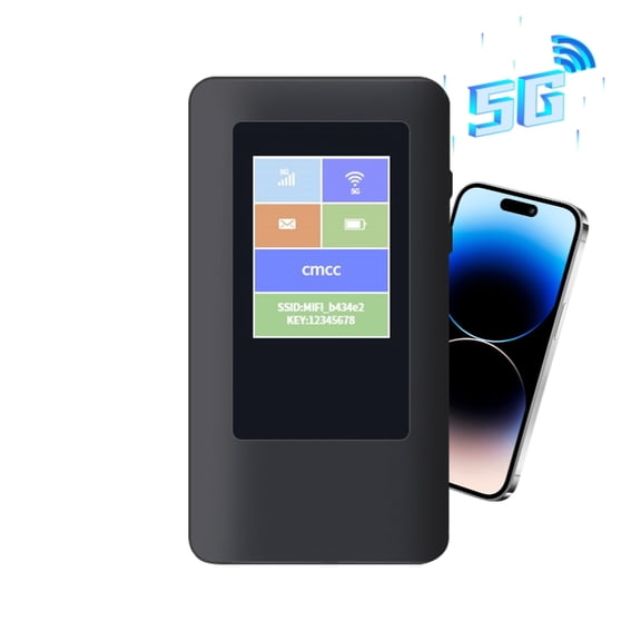 Miiottaa 5G Wireless Travel Router With Bright Color ScreenMobile Hotspot Connection Multiple Devices Simultaneously