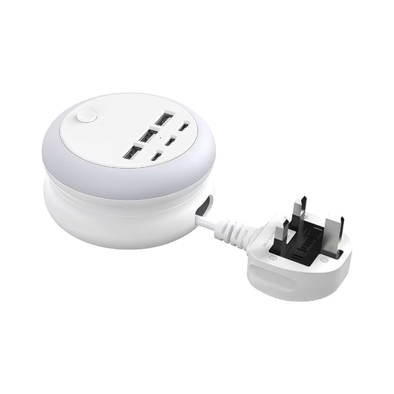 Miiottaa 6-Port USB Power Hub with 3 USB-A 3 USB C and Night Light Mode