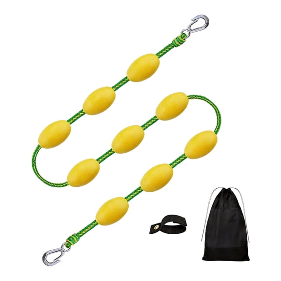 Miiottaa 60FT Floating Boats Tows Rope Boats Tube Rope with Yellow Float and Metal Hook