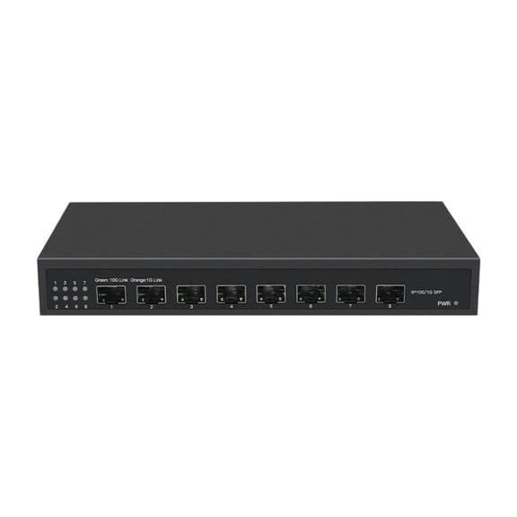 Miiottaa 8 Port Unmanaged Ethernet Networking Fiber Opticals Switching 10 Gigabit Speed Easy Setups