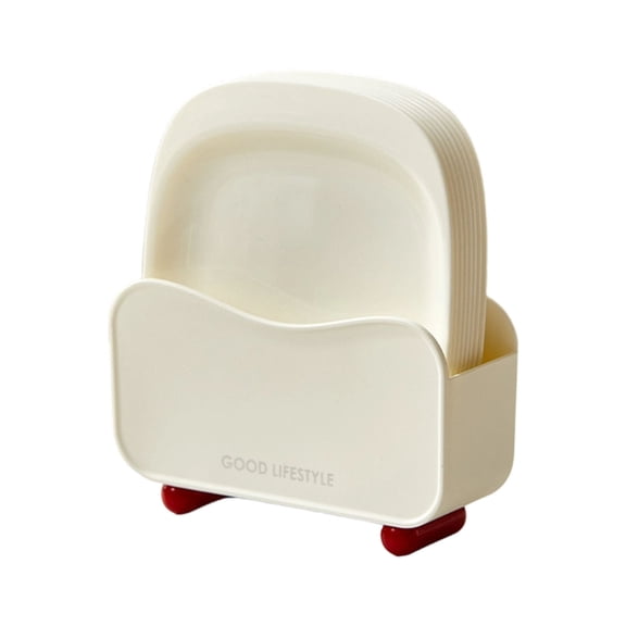 Miiottaa 8Pieces PP Kitchen Tableware Set Stackable Dish with Stand for Family Meals