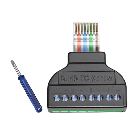 Miiottaa 8Pin RJ45 Male Plug Screw Terminal Adapter CCTV Camera Connector Replacement