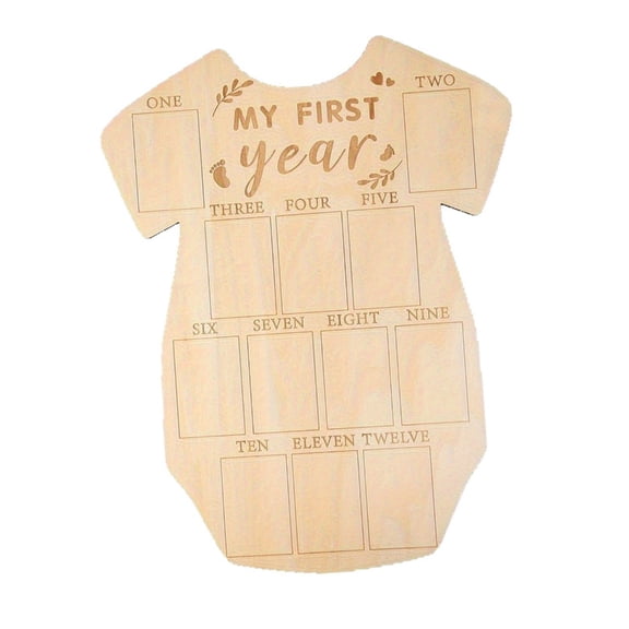 Miiottaa Baby 12 Monthly Milestones Wooden Picture Frame First Year Photo Board Gift