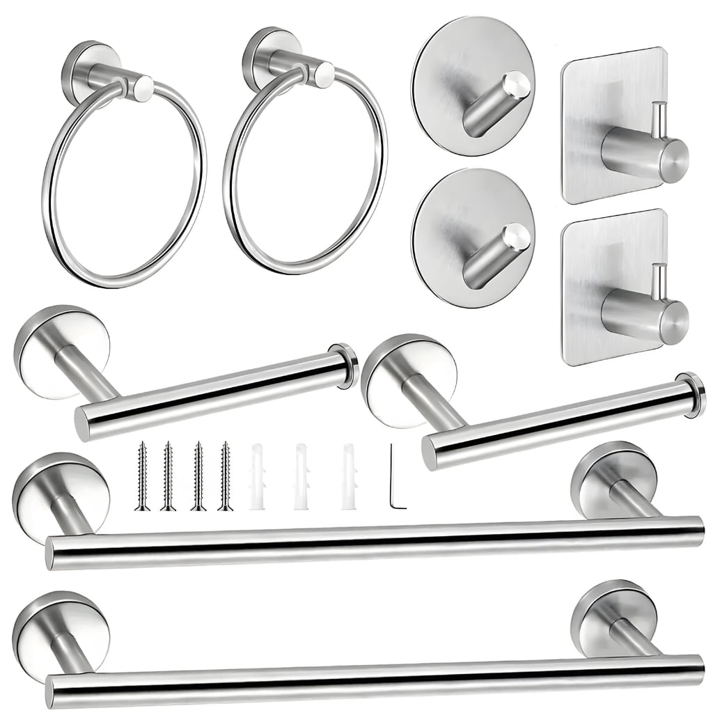 Miiottaa Bathroom Hardware Set Towel Rings Robe Hook Toilet Paper ...