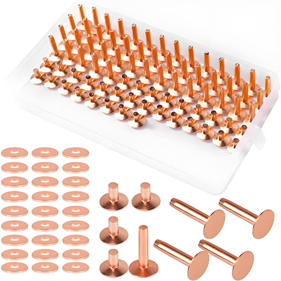 Miiottaa Bulk 154 Solid bronze Fasteners In Two Lengths For DIY Clothing Accessories
