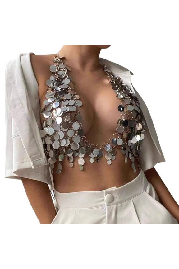Easy Clean Sequined Body Chain Acrylic Materials Wipeable Surfaces