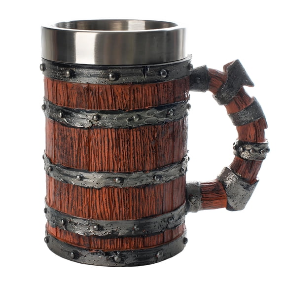 Miiottaa Elegant Beverage Container Barrels Shape Beer Stein with Stainless Steel Insert