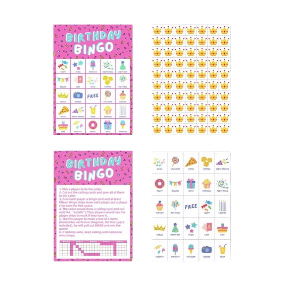 Miiottaa Exciting Paper Bingo Cards Set Perfect For Birthday Party Celebration Game Night