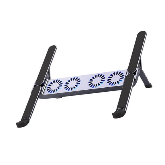 Miiottaa Foldable Portable Fan Laptop Cooling Pad Adjustable Tablets Stand Aluminum Alloy Quiet Operation