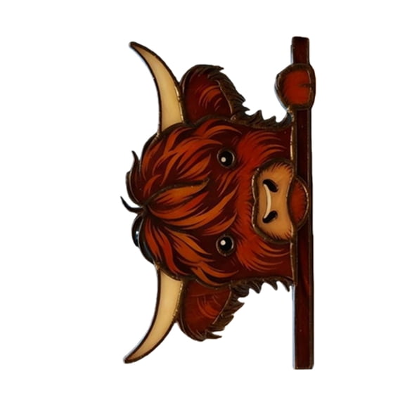 Miiottaa Funny Peeping Highlands Cow Window Corner Decors Home Decors for Outdoor Indoor Animal Art Decors for Shelf Mantel
