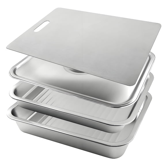 Miiottaa Grilling Prep and Serve Trays Set Meat Marinating Container BBQ Accessories