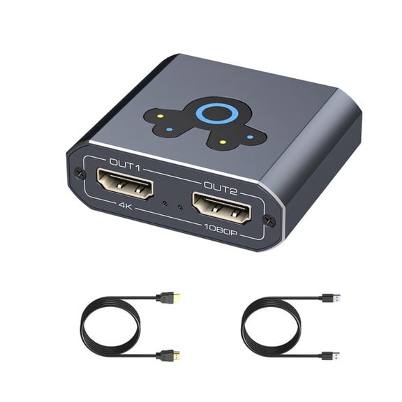 Miiottaa HDTV Splitter Adapter for Double Monitor Output at 4k 60hz and 1080p Resolution