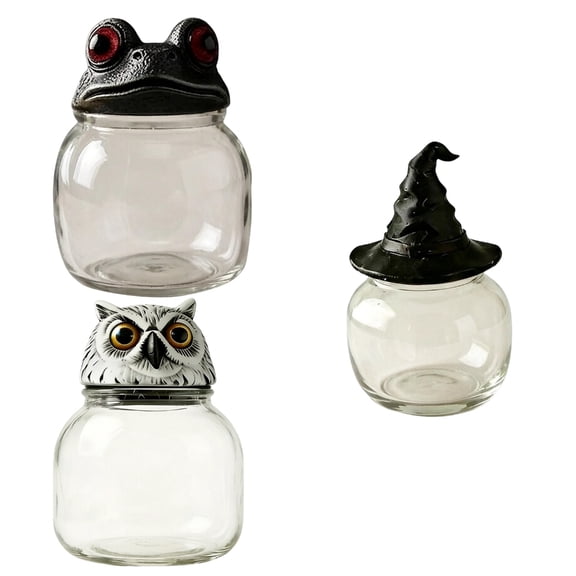 Miiottaa Handcrafted Witch Frogs Apothecary Spice Jars Unique Witchcore Kitchen Home Decors Food Storage Container for Pepper