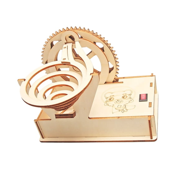 Miiottaa Hands on Assembly Wood Mechanical Marble Runing Gear Model Physics Learning Set