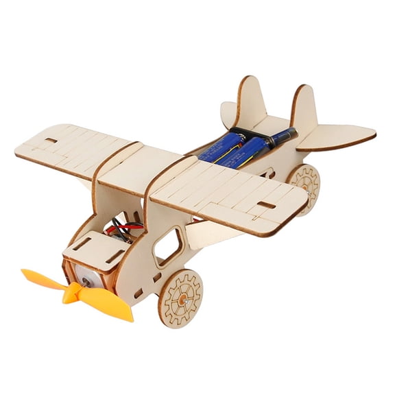 Miiottaa Interactive DIY Wooden Electric Aircraft Building Set For Kids Stem Gift