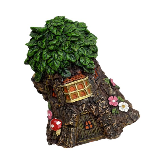 Miiottaa Leaf Roof House Figure for Shelf Accent, Desk Use, and Scene Display