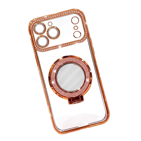 Miiottaa Luxury Diamante Mirror Magnetic Phone Case with Stand for Phone 17